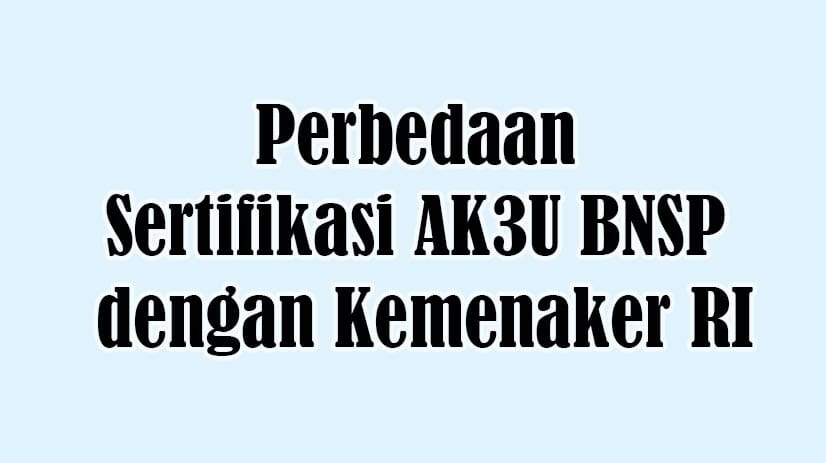 Sertifikasi AK3U BNSP
